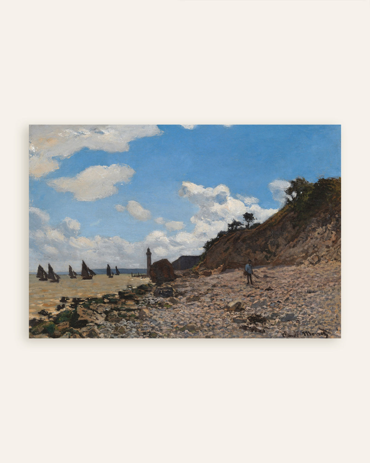 Poster of The Beach at Honfleur (1864–1866) by Claude Monet, thumbnail