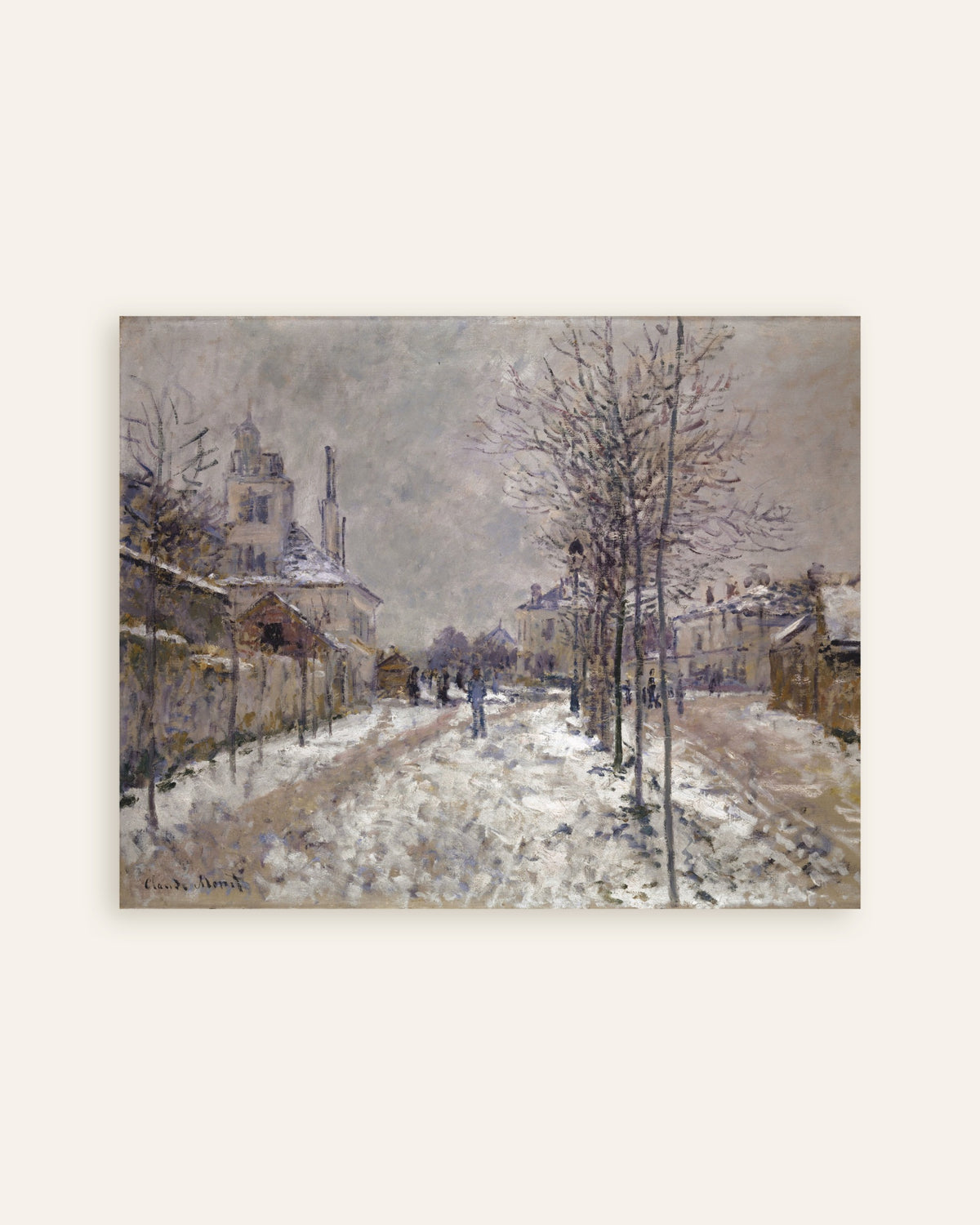 Poster of The Boulevard de Pontoise at Argenteuil, Snow (1875) by Claude Monet, thumbnail