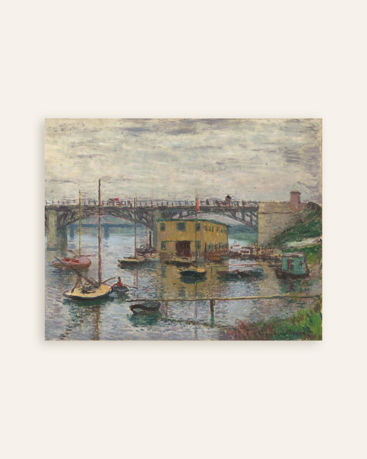 Poster of The Bridge at Argenteuil on a Gray Day (c. 1876) by Claude Monet, thumbnail
