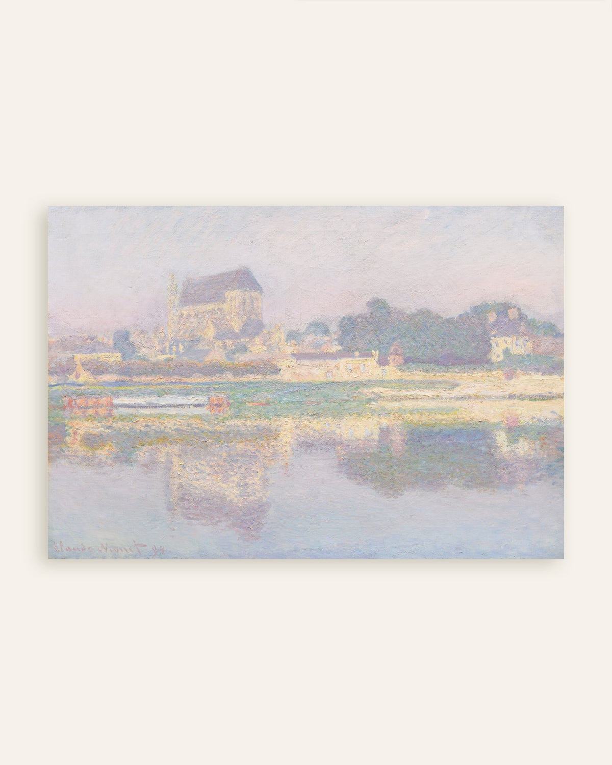 Poster of The Church at Vernon, Sun (1894) by Claude Monet, thumbnail