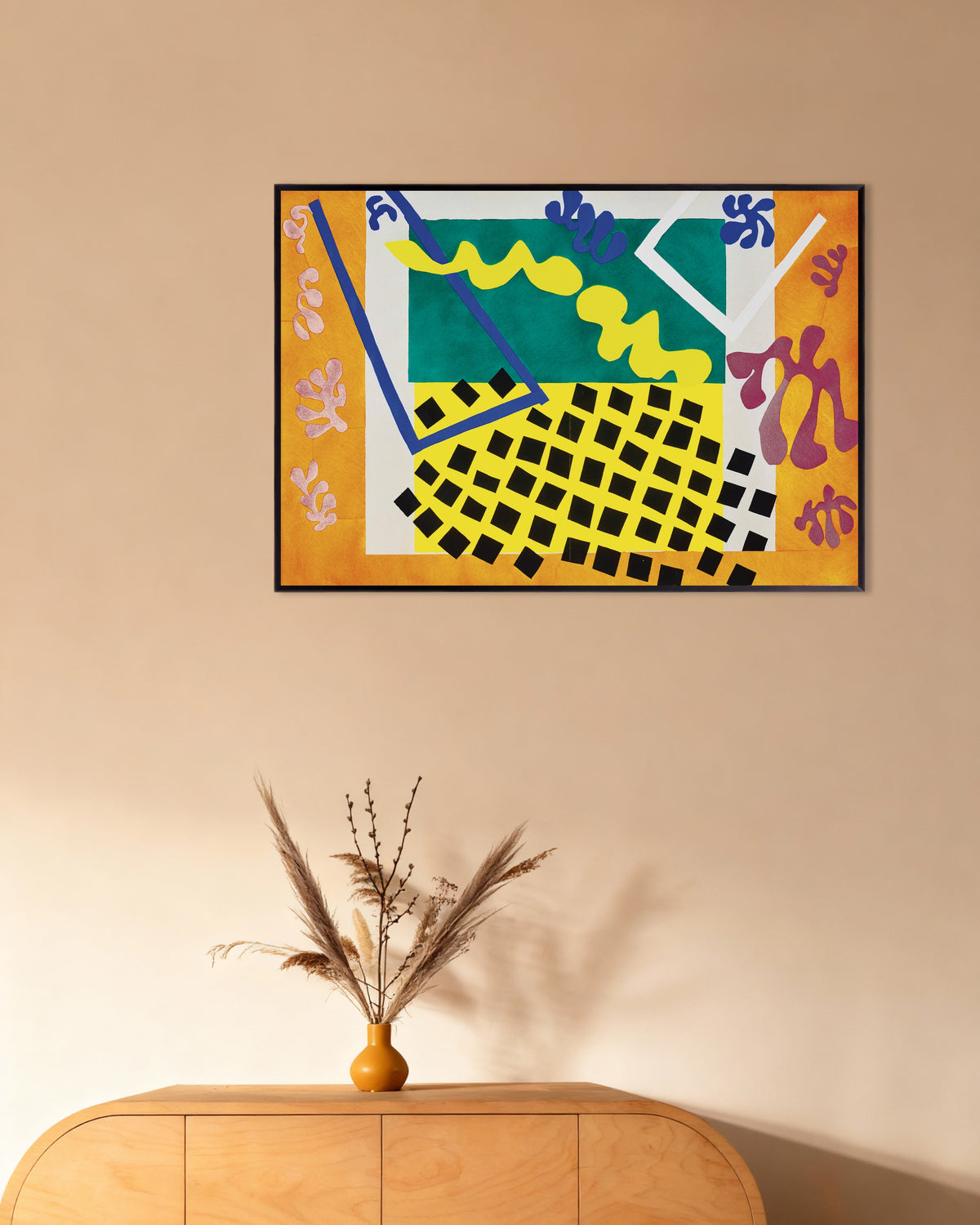 Poster of The Codomas (Jazz, 1947) by Henri Matisse, with metal frame