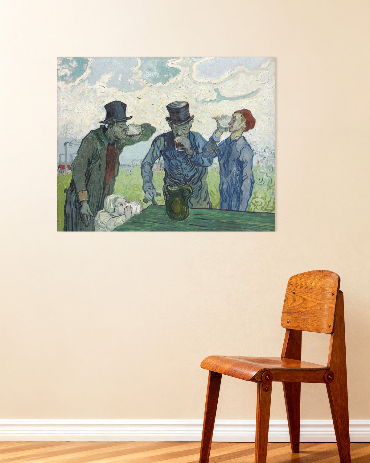 Poster of The Drinkers, after Daumier (1890) by Vincent van Gogh