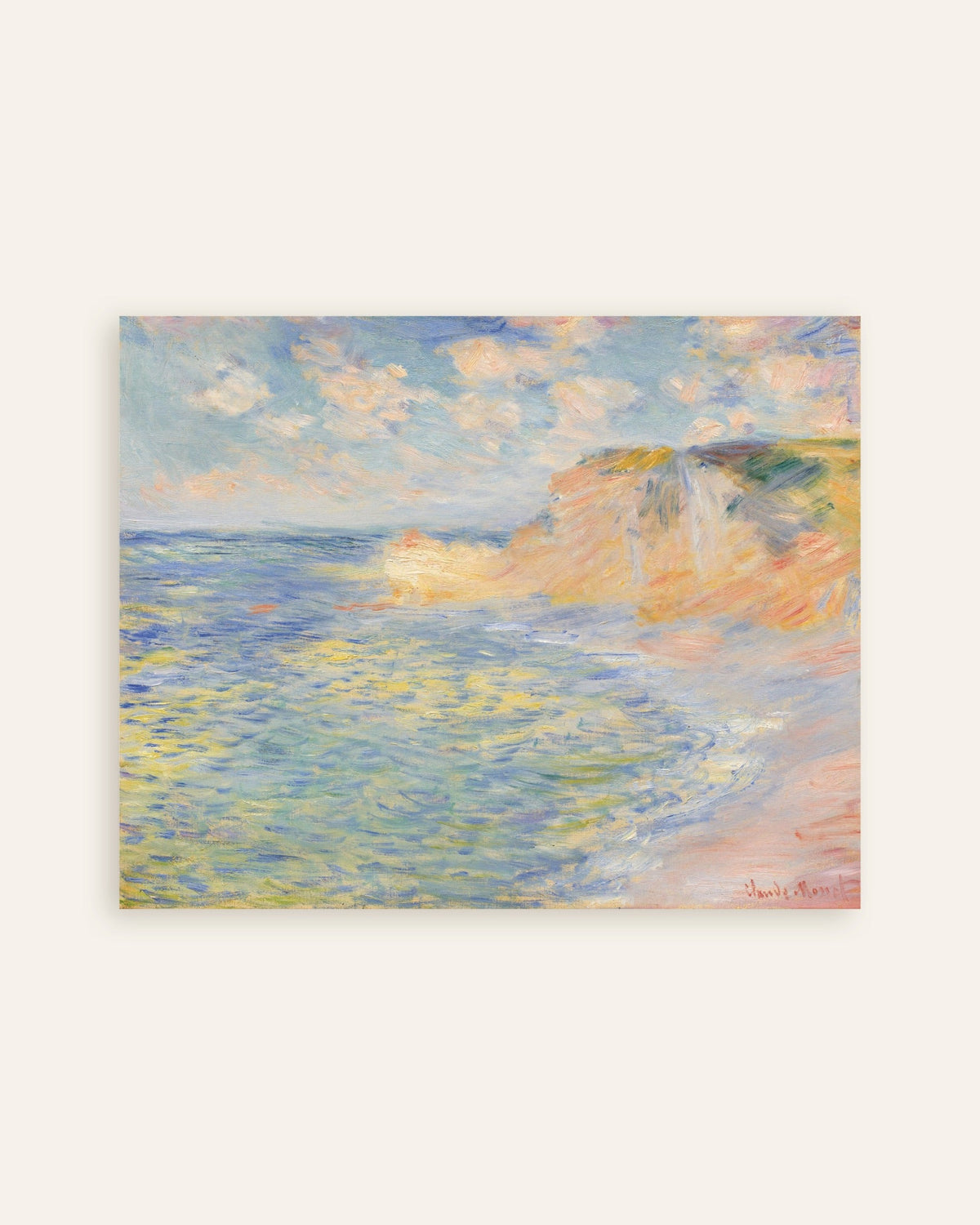 Poster of The Falaise d'Amont, Étretat (1885) by Claude Monet, thumbnail
