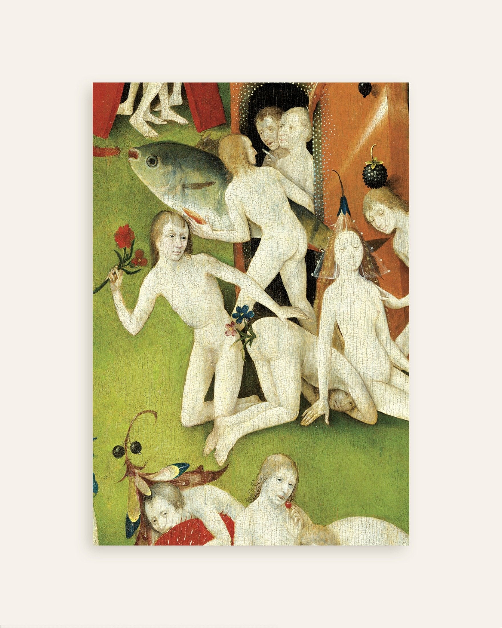 Poster of The giant fish and flower figures - Detail from The Garden of Earthly Delights, thumbnail