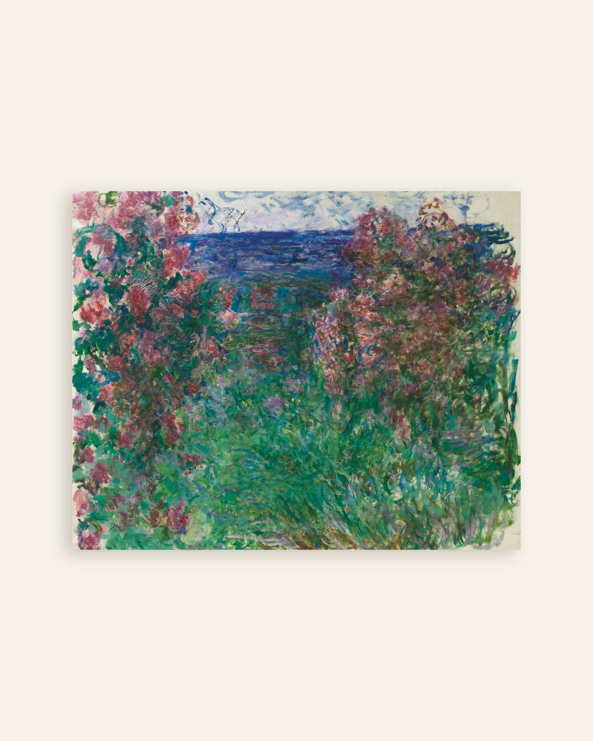 Poster of The House among the Roses (c. 1925) by Claude Monet, thumbnail