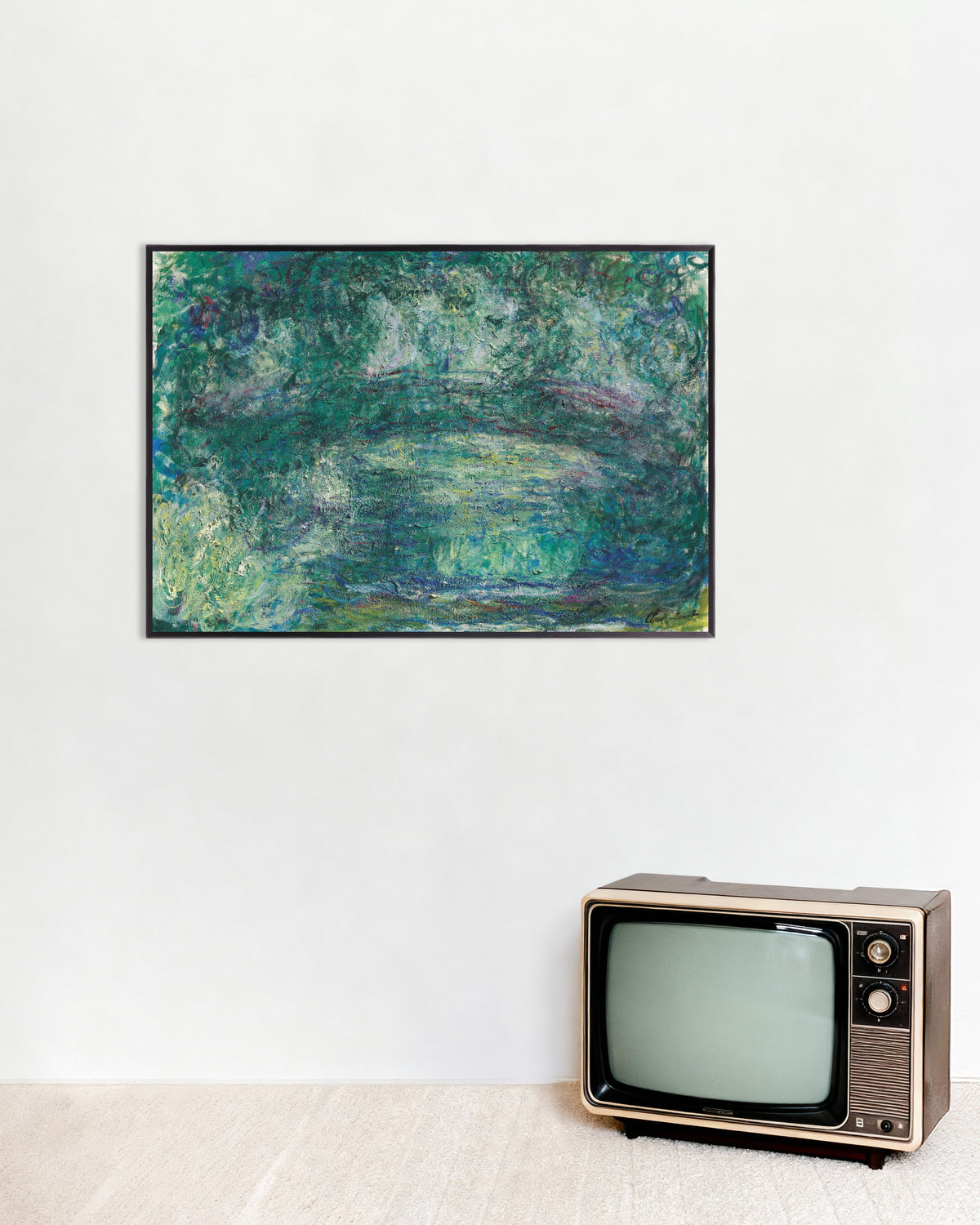 Poster of The Japanese Bridge (1918–1924) by Claude Monet, with metal frame