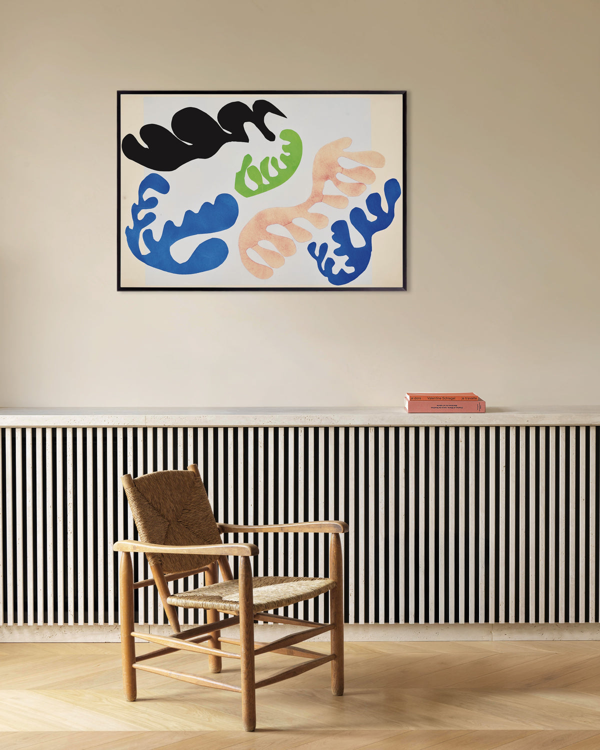 Poster of The Lagoon in Blue and Coral (Jazz, 1947) by Henri Matisse, with metal frame