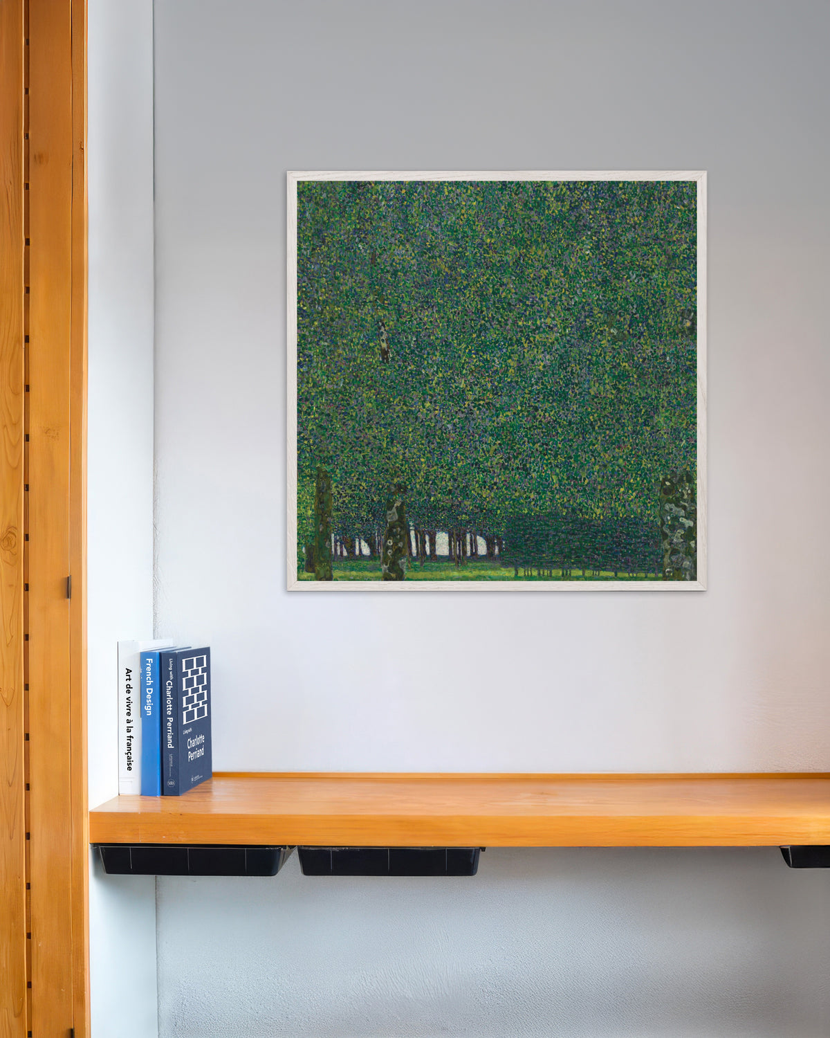 Poster of The Park (ca. 1910–1911) by Gustav Klimt, with white wooden frame