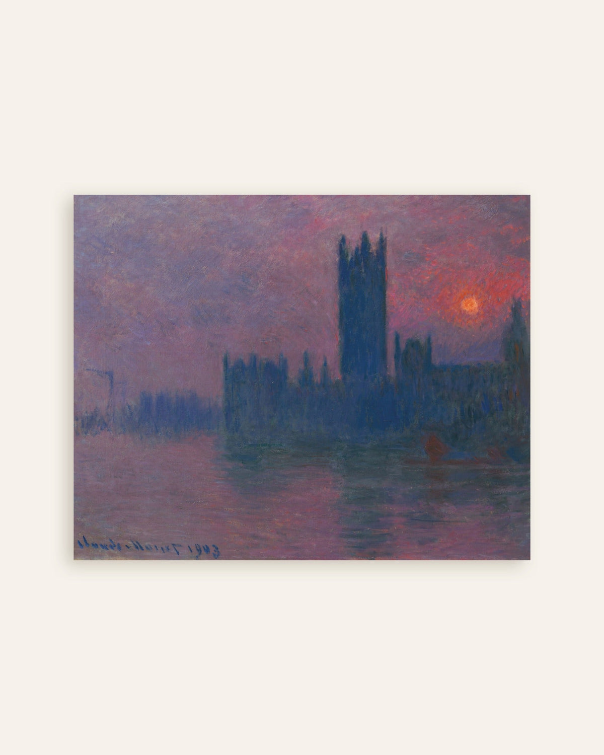 Poster of The Parliament, Setting Sun (1900–1903) by Claude Monet, thumbnail