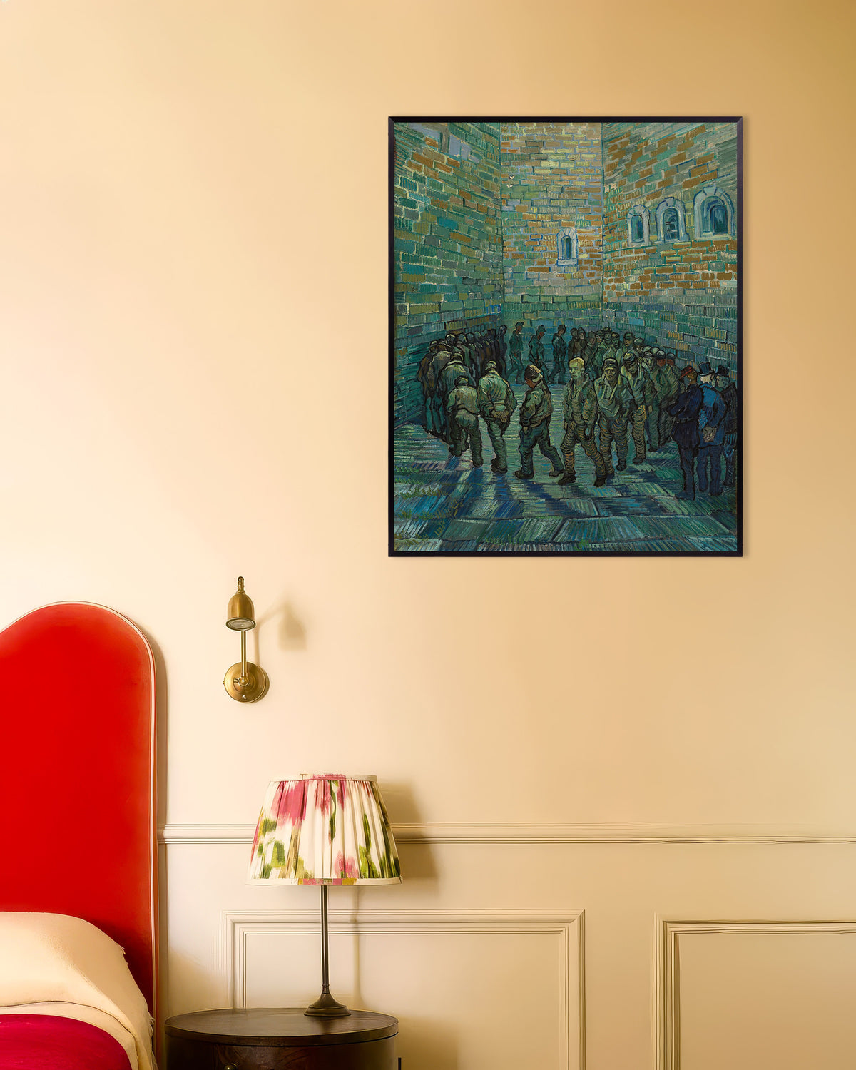 Poster of The Prison Courtyard, after Doré (1890) by Vincent van Gogh, with metal frame