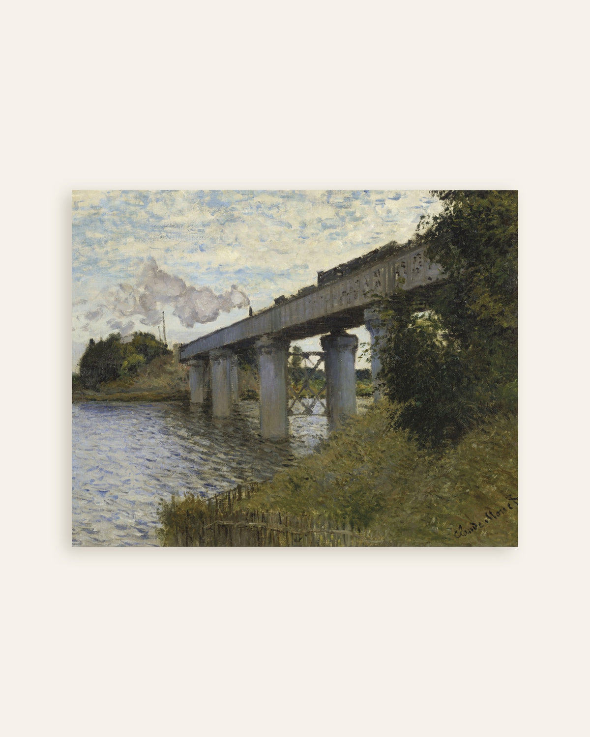 Poster of The Railway Bridge at Argenteuil (1873–1874) by Claude Monet, thumbnail