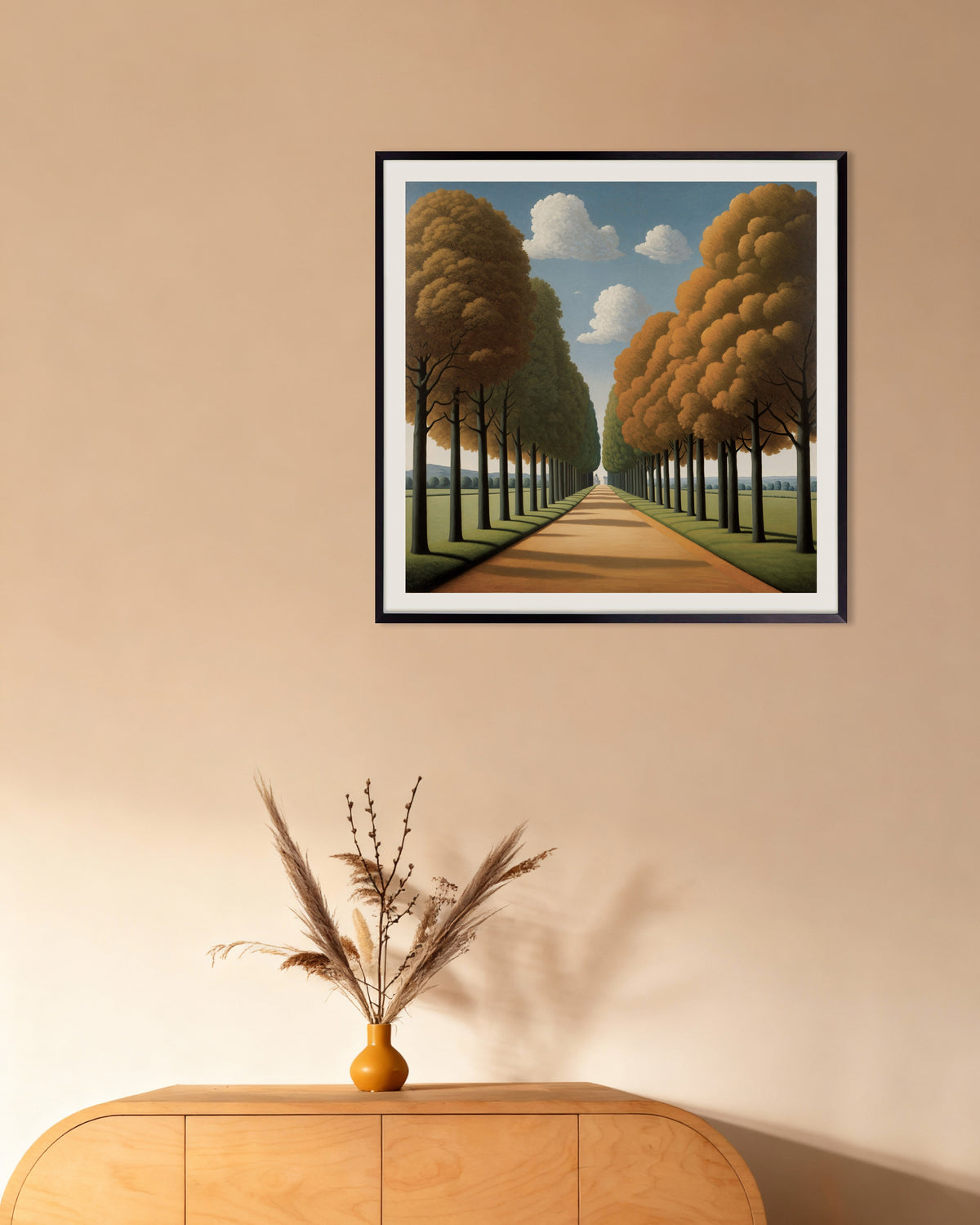 The Road to Eternity poster in a black metal frame