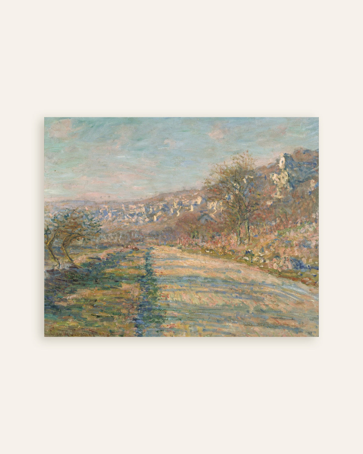 Poster of The Road to La Roche-Guyon (1880) by Claude Monet, thumbnail