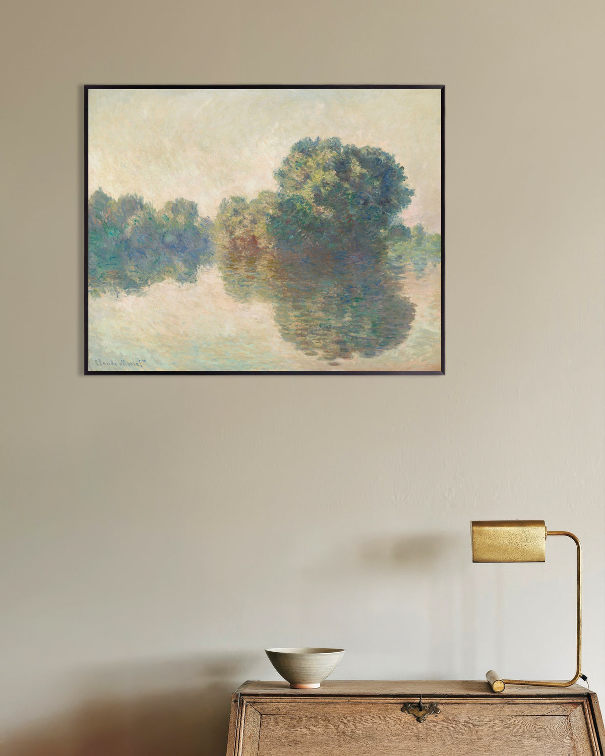 Poster of The Seine at Giverny (1897) by Claude Monet, with metal frame