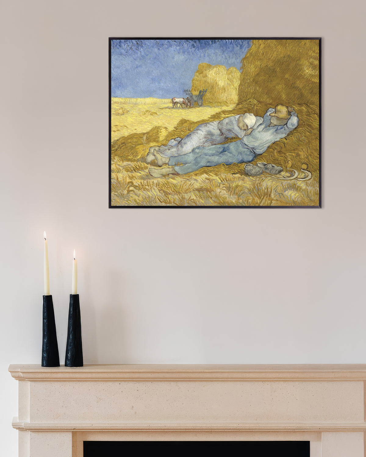Poster of The Siesta, after Millet (1890) by Vincent van Gogh, with metal frame