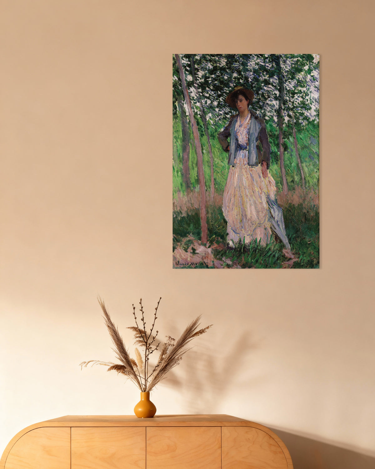 Poster of The Stroller, Suzanne Hoschedé (1887) by Claude Monet