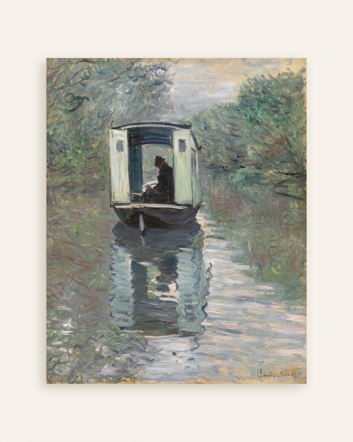 Poster of The Studio Boat (1876) by Claude Monet, thumbnail
