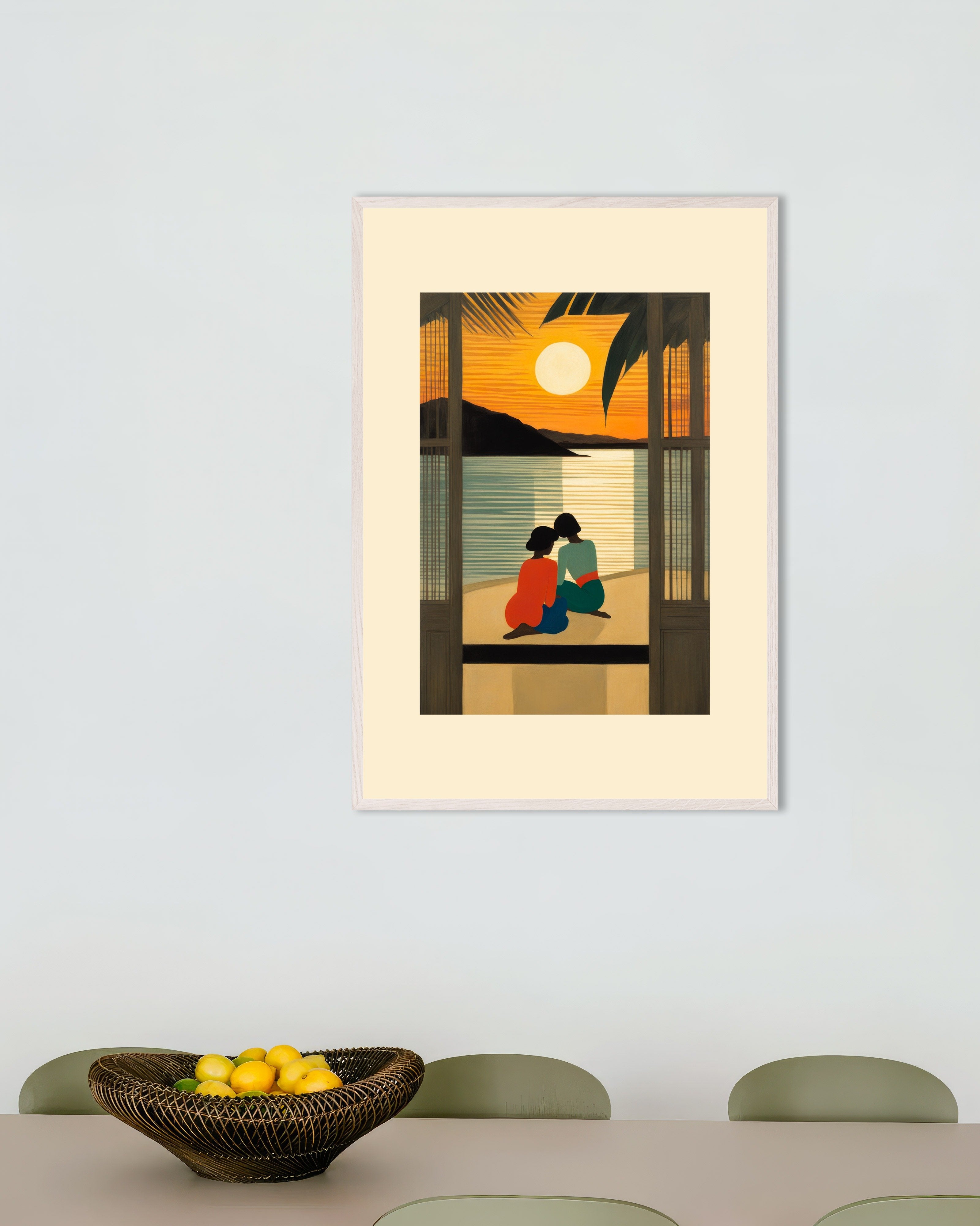 Poster of There, all is order and beauty, Baudelaire, no text, with white wooden frame