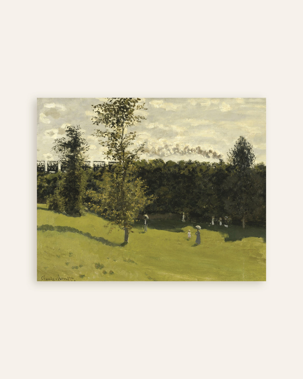 Poster of Train in the Countryside (c. 1870) by Claude Monet, thumbnail