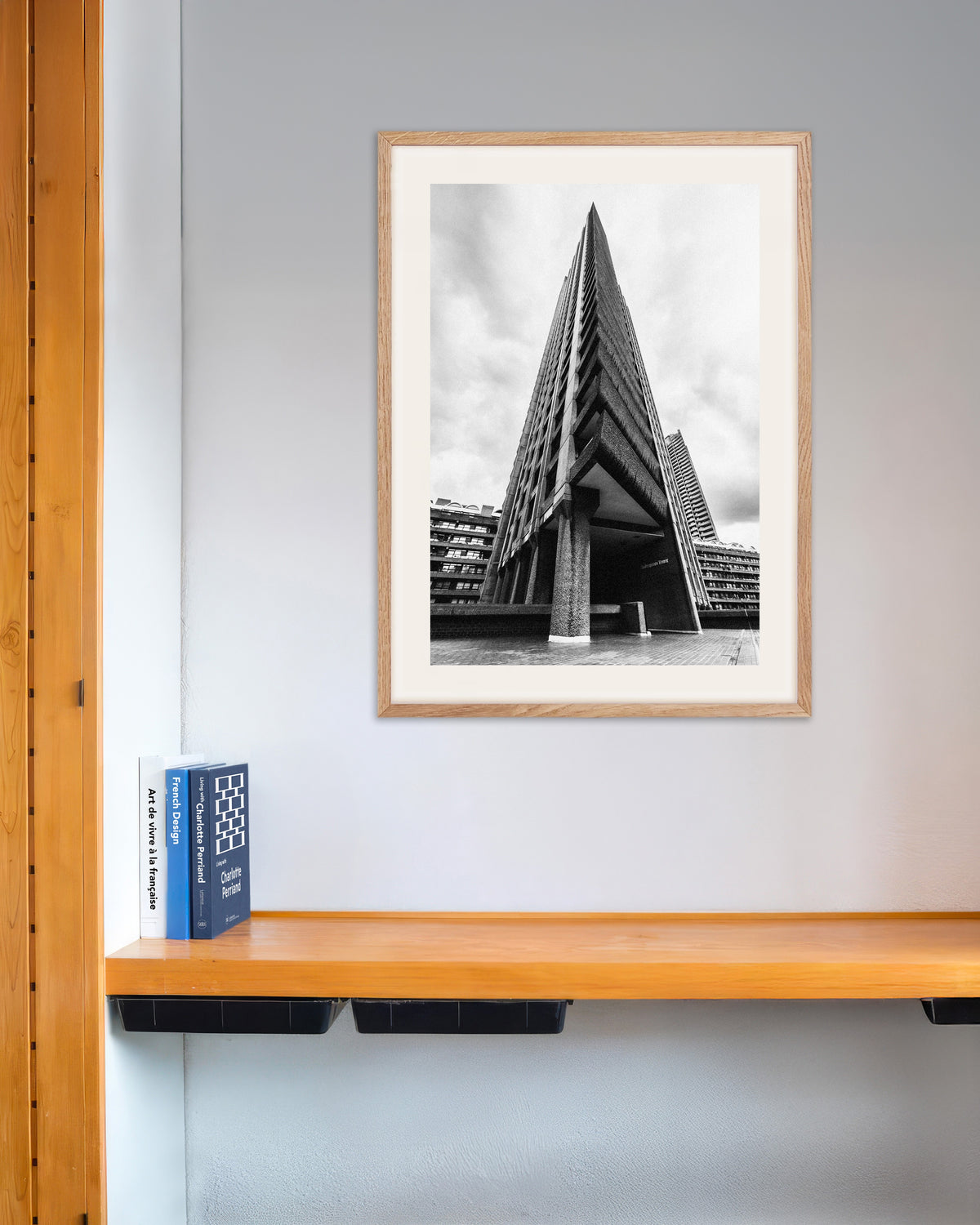 Poster of Triangular Tower Prow, with natural wooden frame