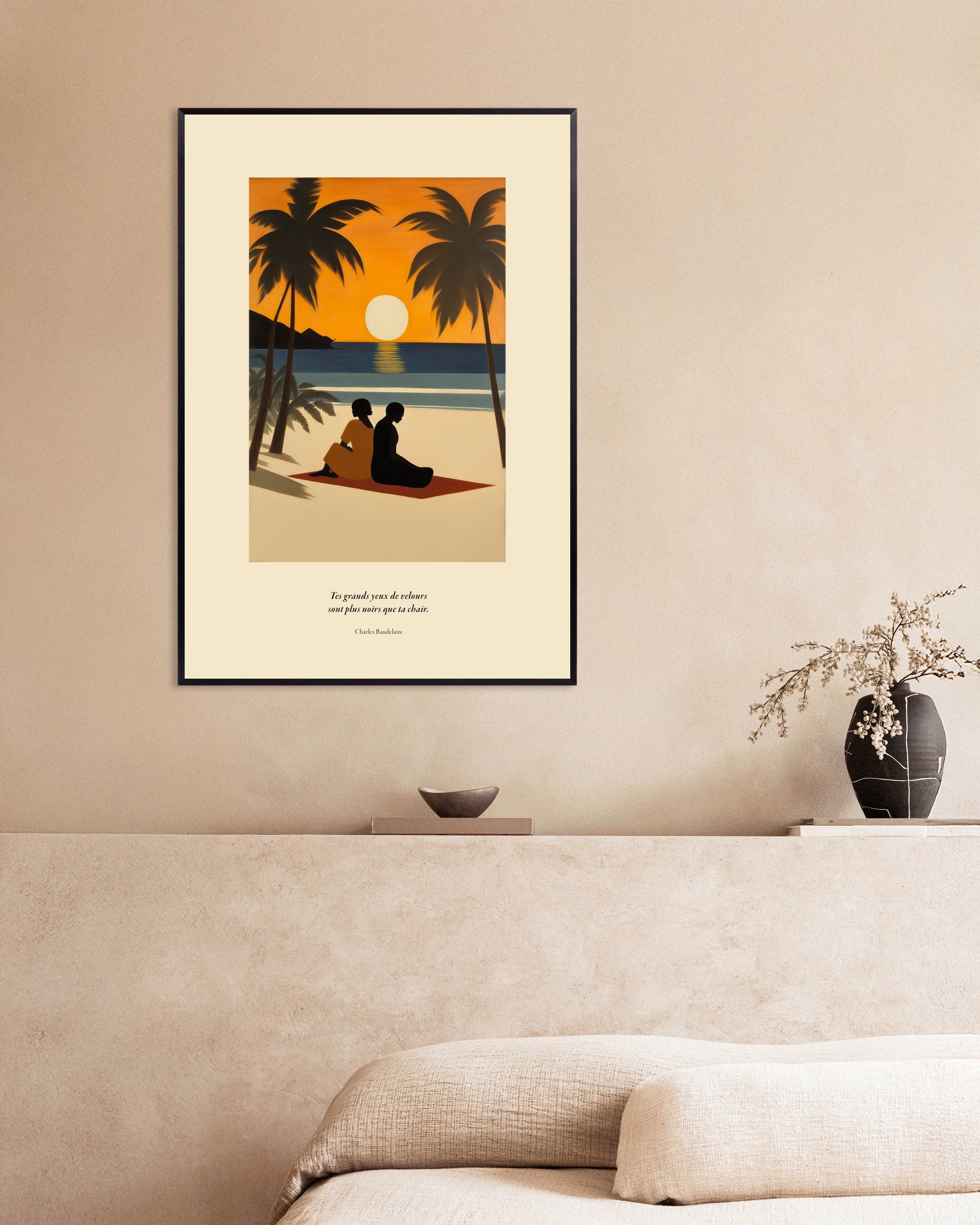 Poster of Velvet eyes, Baudelaire, french, with metal frame