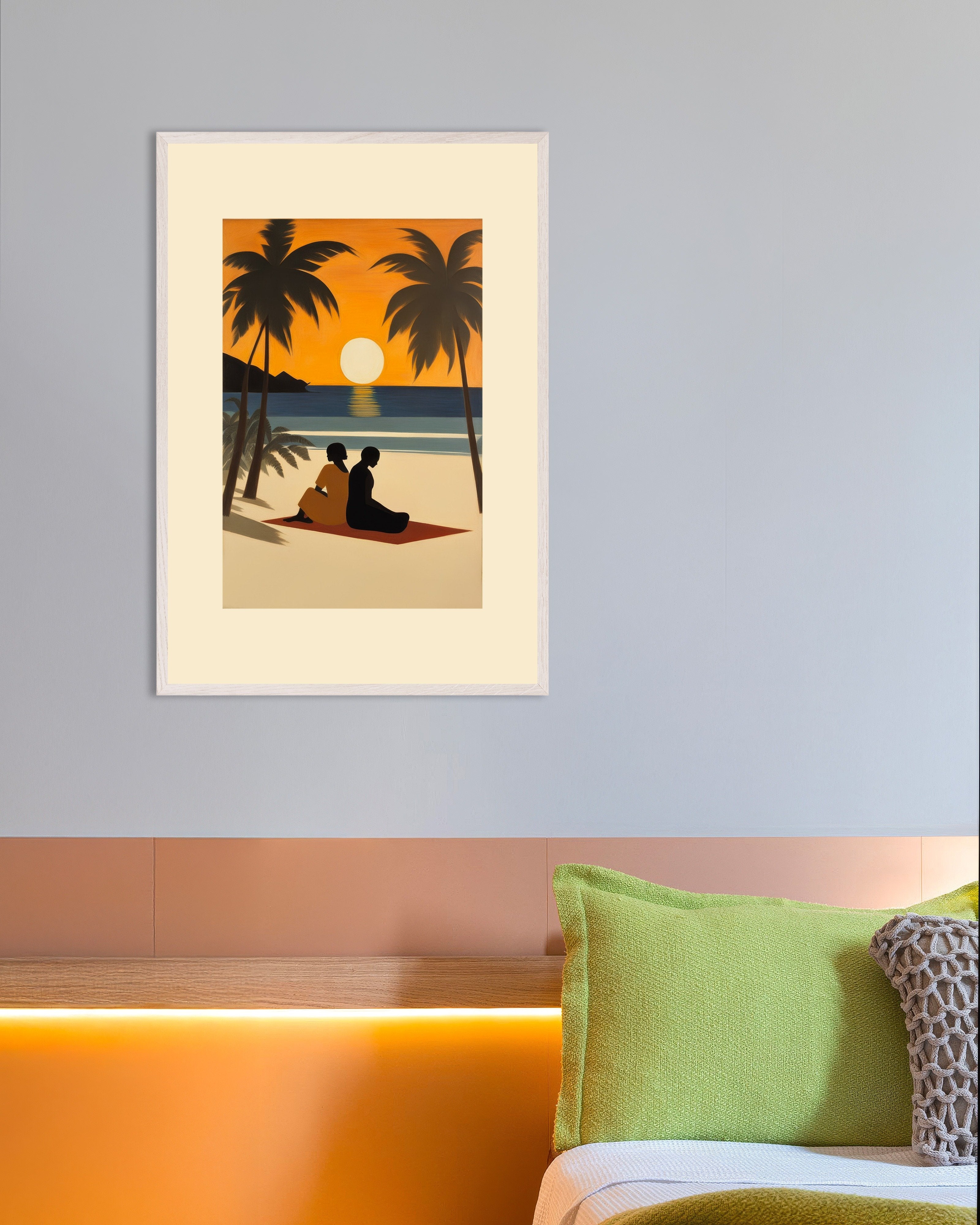 Poster of Velvet eyes, Baudelaire, no text, with white wooden frame