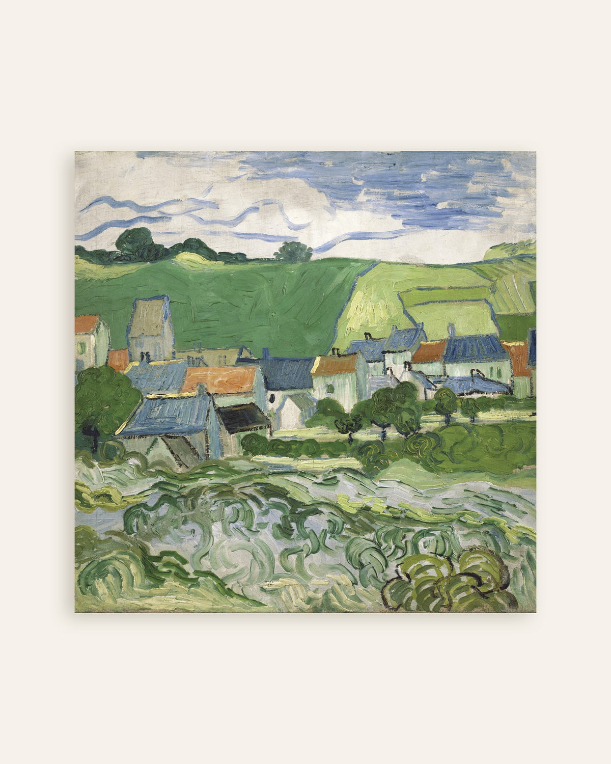 Poster of View of Auvers (1890) by Vincent van Gogh, thumbnail
