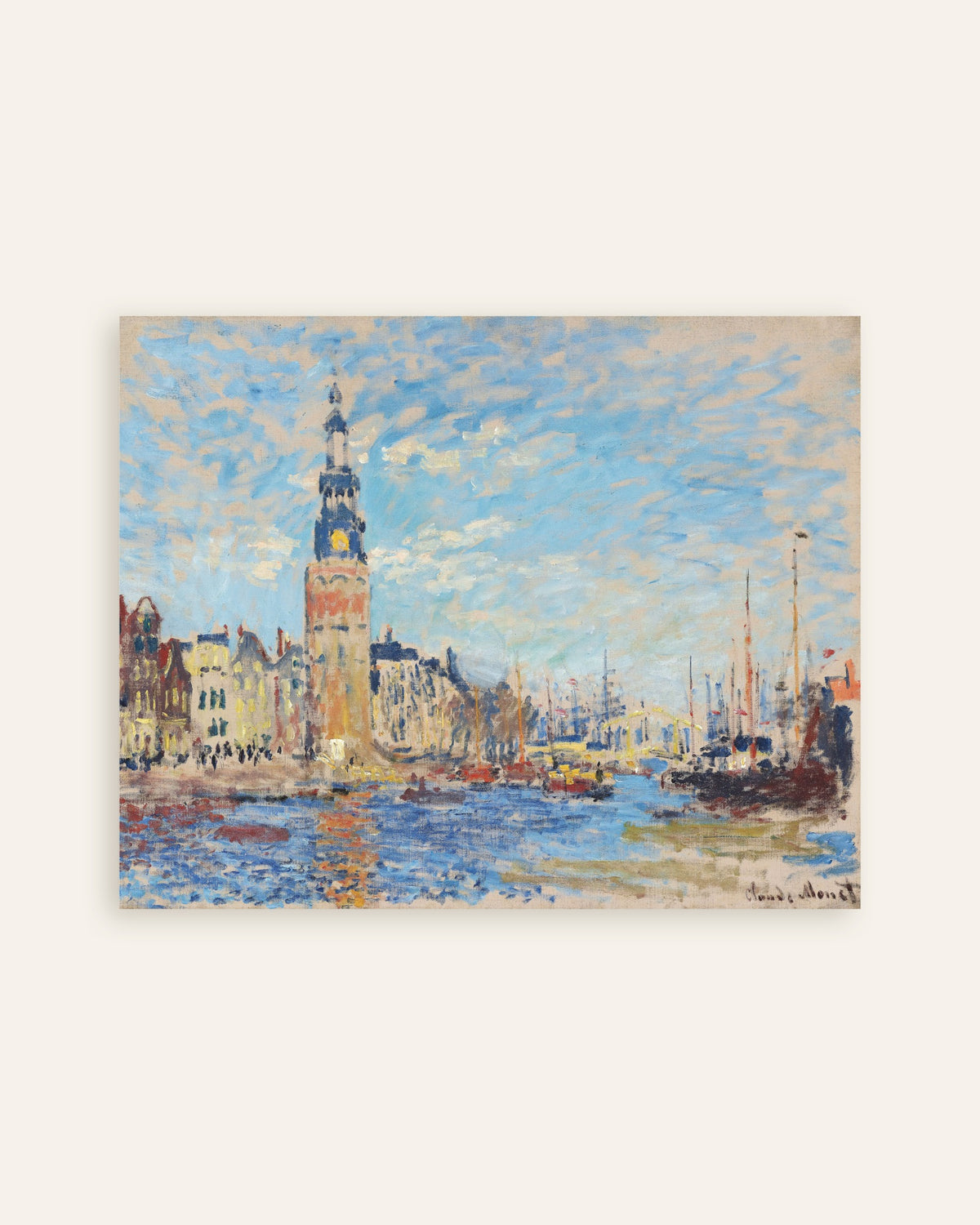 Poster of View of the Montelbaanstoren, Amsterdam (1874) by Claude Monet, thumbnail