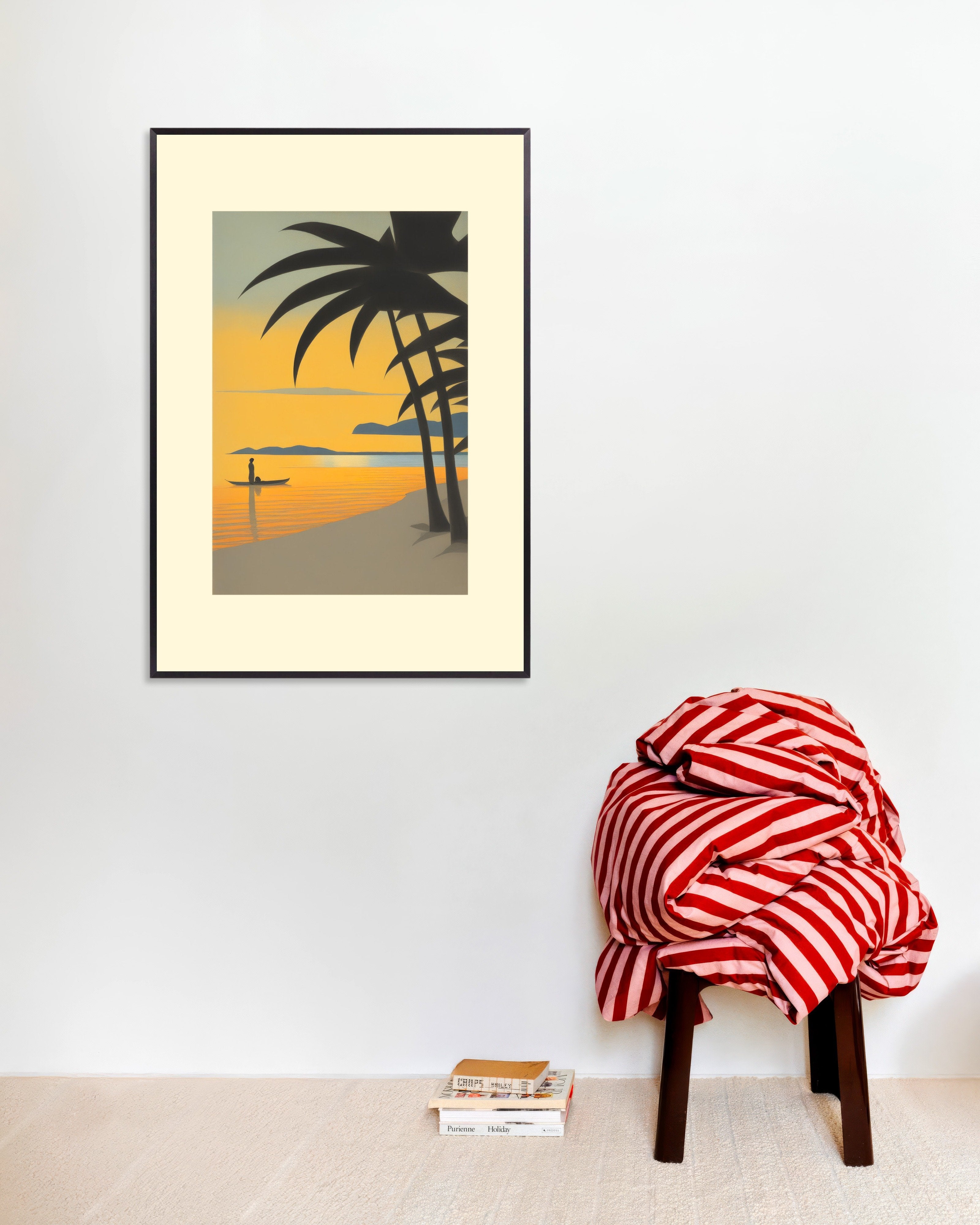 Poster of Wandering ships, Baudelaire, no text, with metal frame