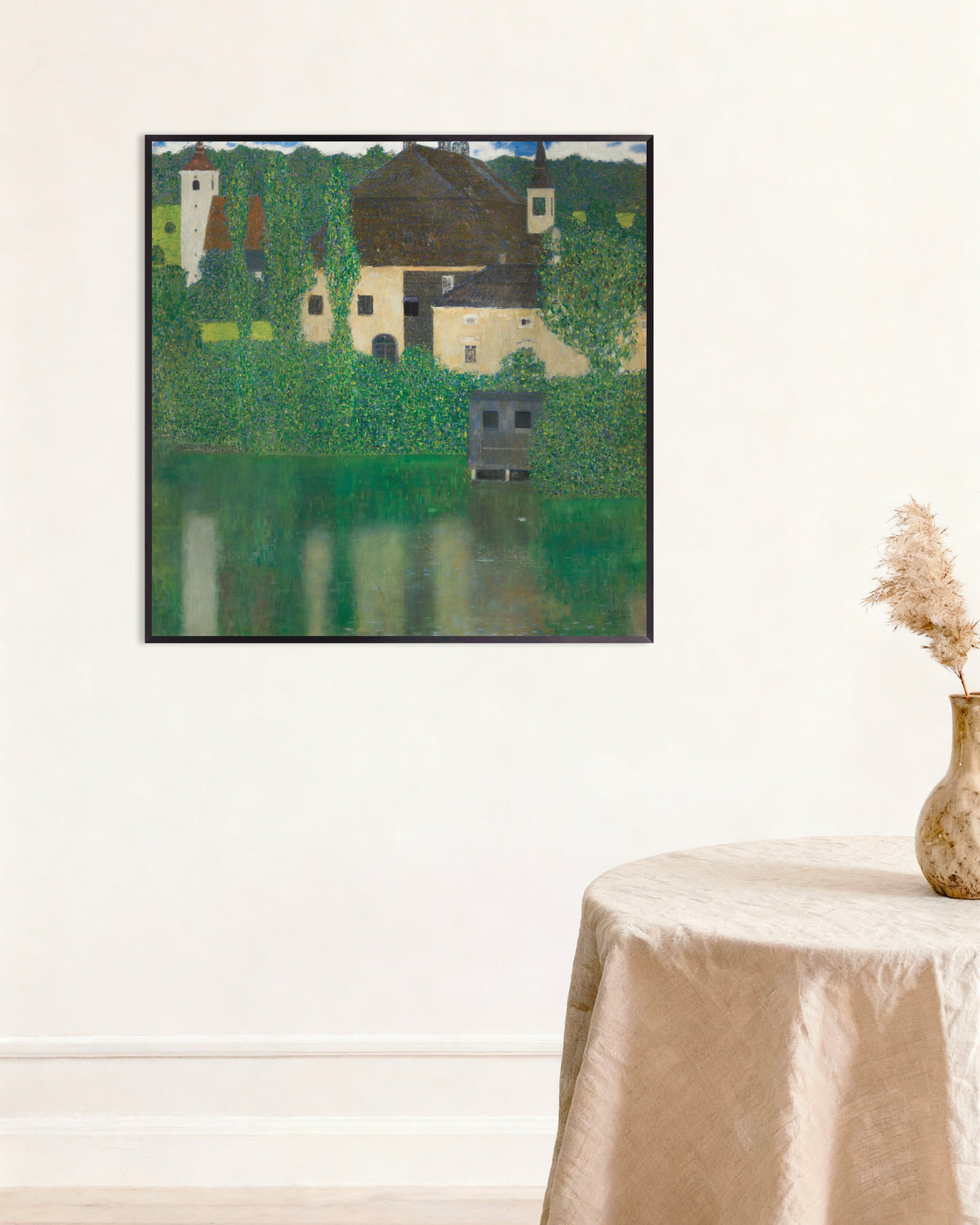 Poster of Water Castle (1908–1909) by Gustav Klimt, with metal frame