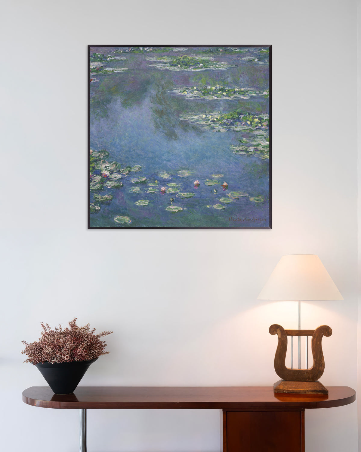 Poster of Water Lilies (1906) by Claude Monet, with metal frame