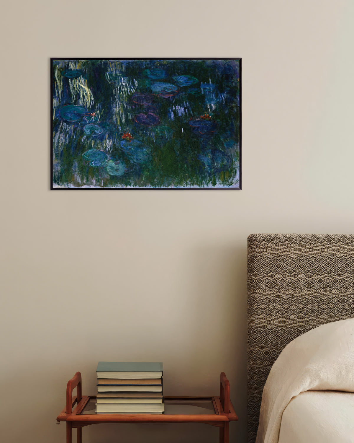 Poster of Water Lilies (1916–1919) by Claude Monet, with metal frame