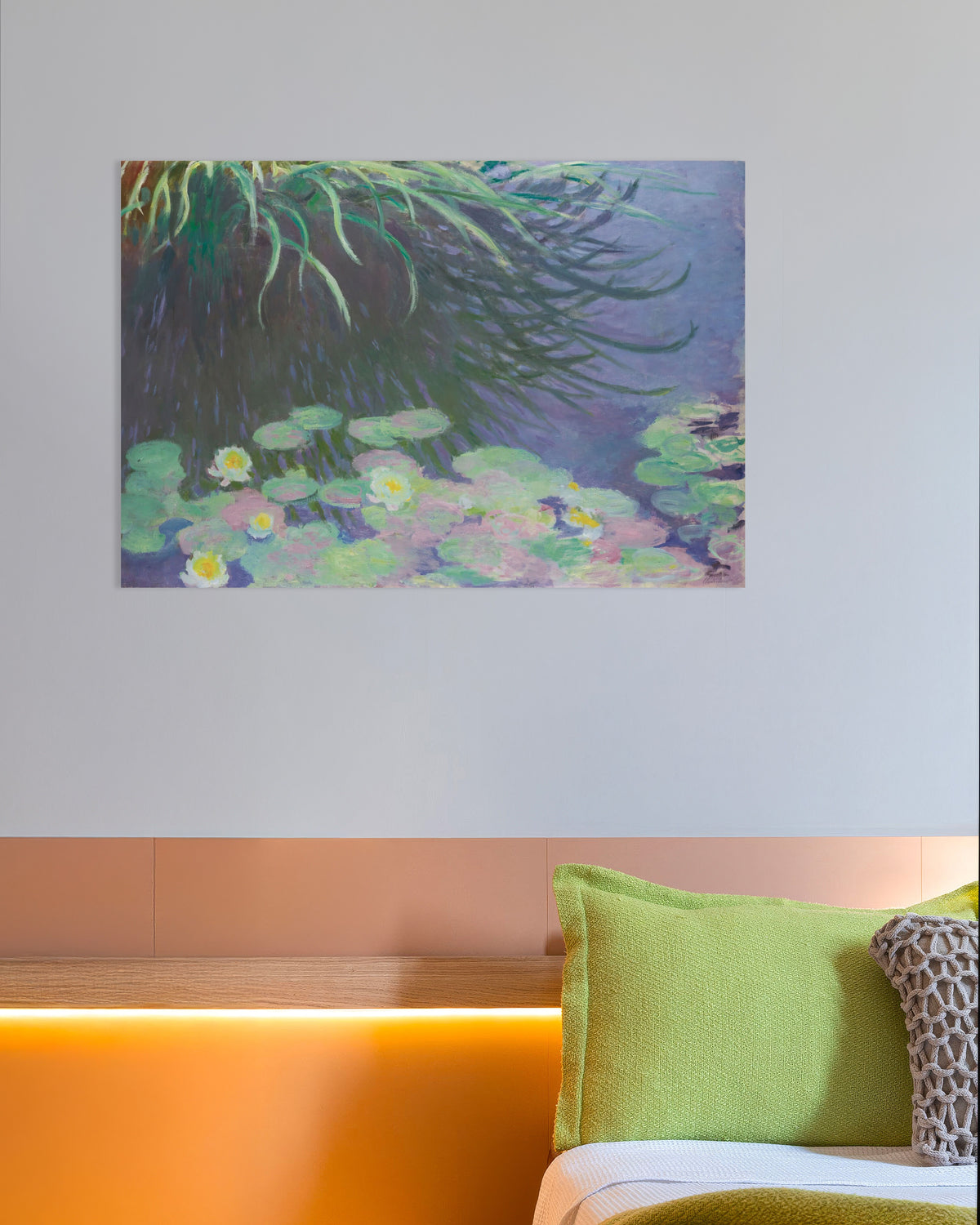 Poster of Water Lilies with Reflections of Tall Grass (1914–1917) by Claude Monet