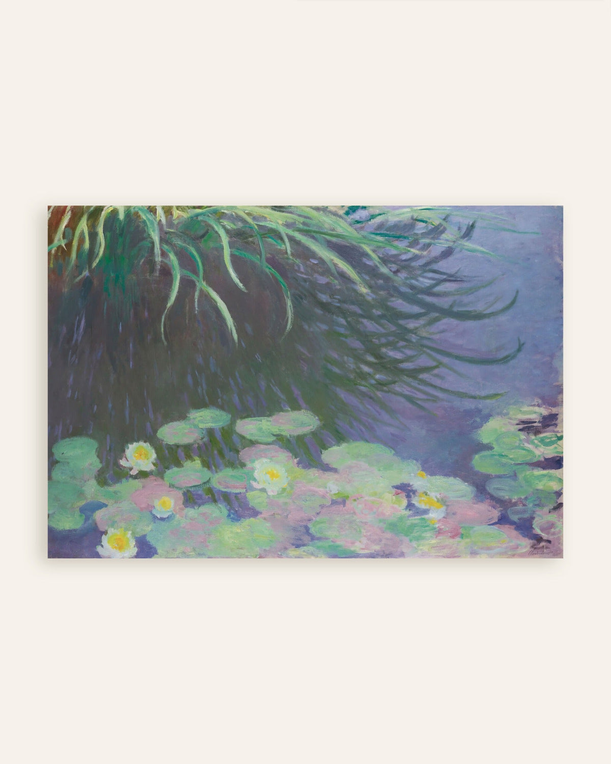Poster of Water Lilies with Reflections of Tall Grass (1914–1917) by Claude Monet, thumbnail