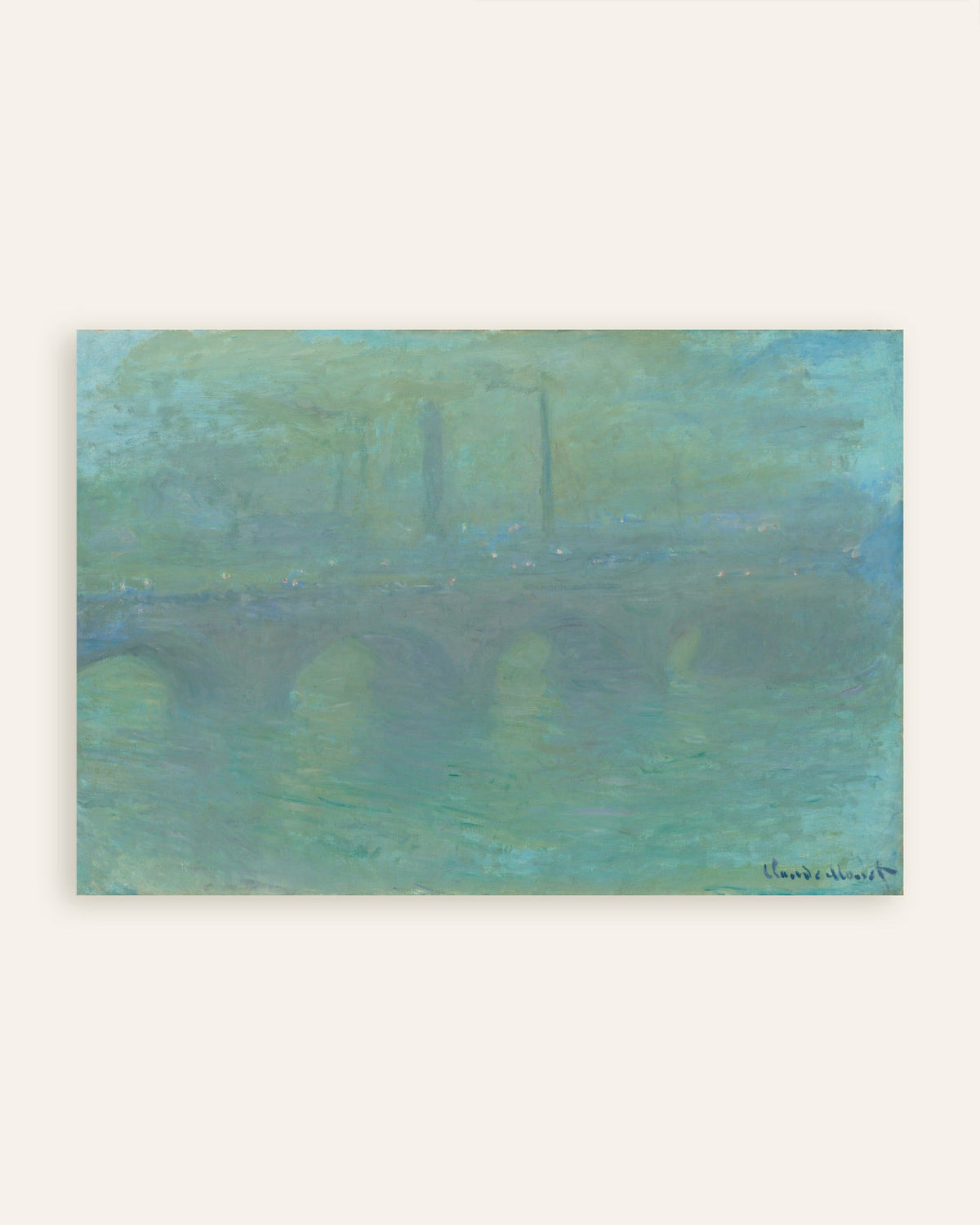 Poster of Waterloo Bridge, London, at Dusk (1904) by Claude Monet, thumbnail