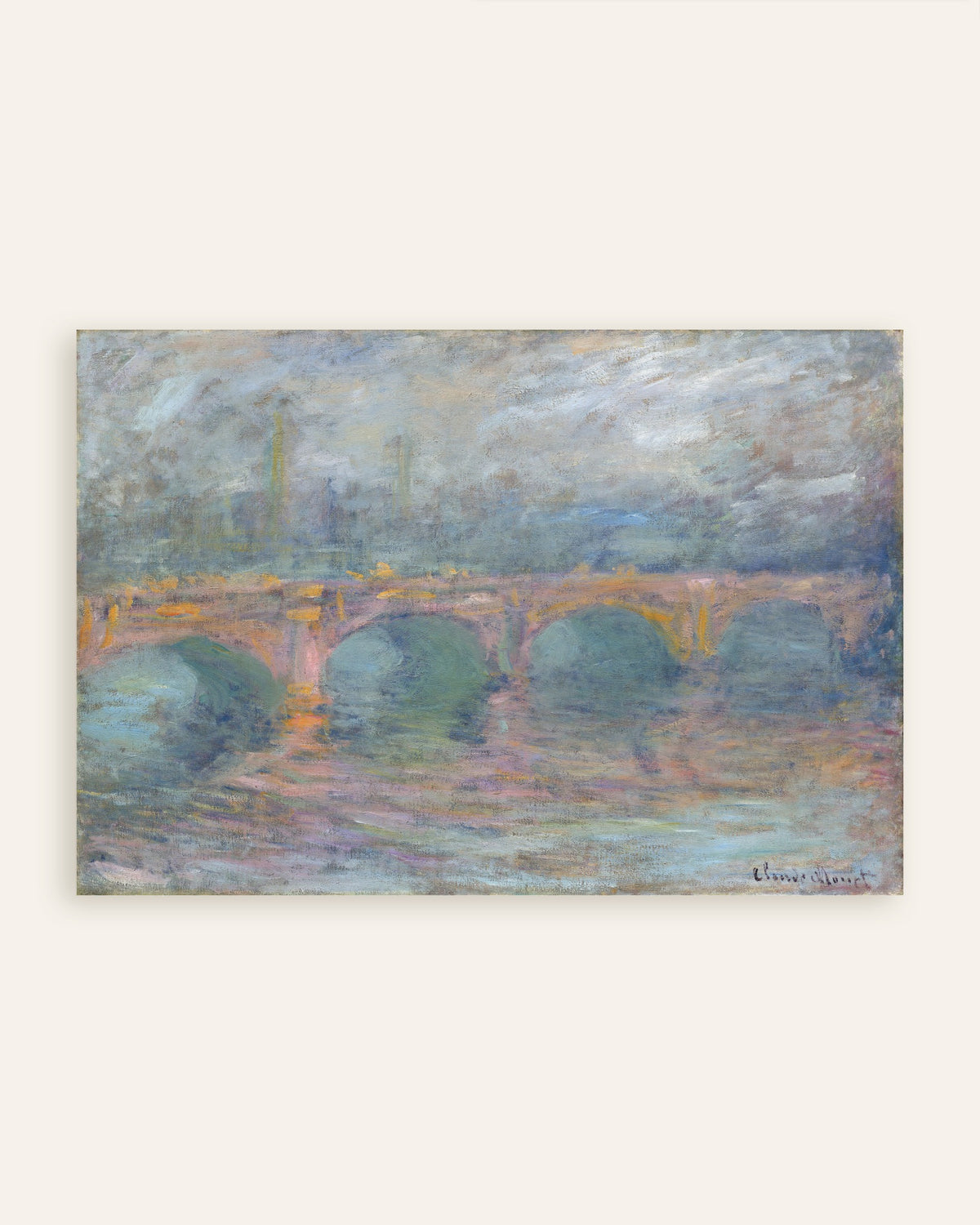Poster of Waterloo Bridge, London, at Sunset (1904) by Claude Monet, thumbnail