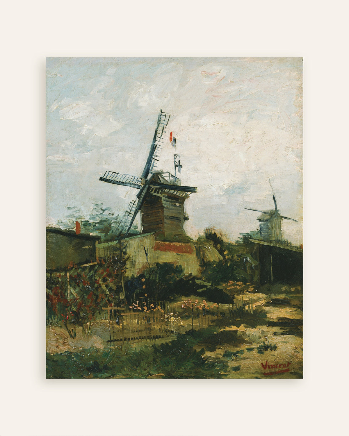 Poster of Windmills on Montmartre (1886) by Vincent van Gogh, thumbnail