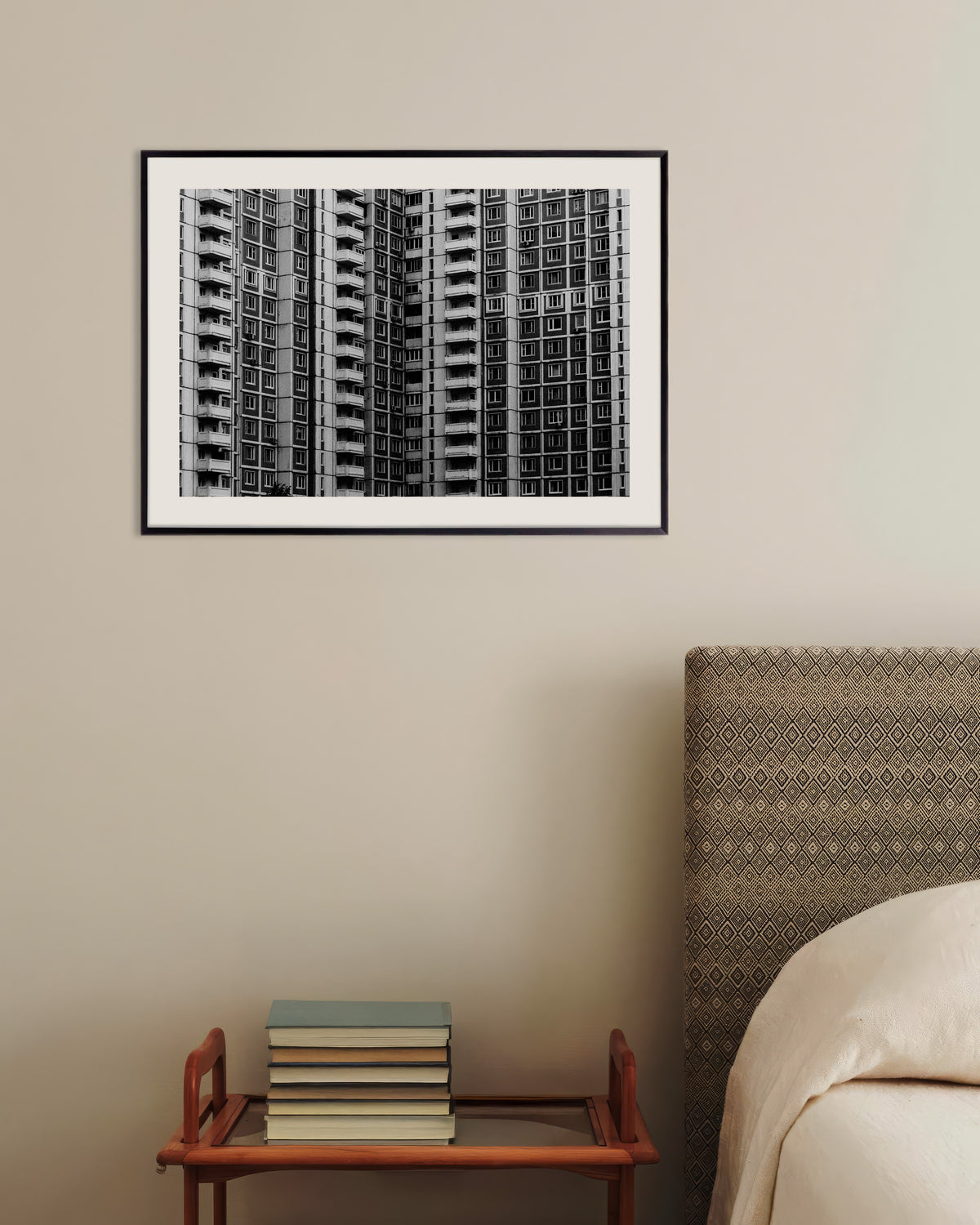 Poster of Window Grid of a Tower Block, with metal frame