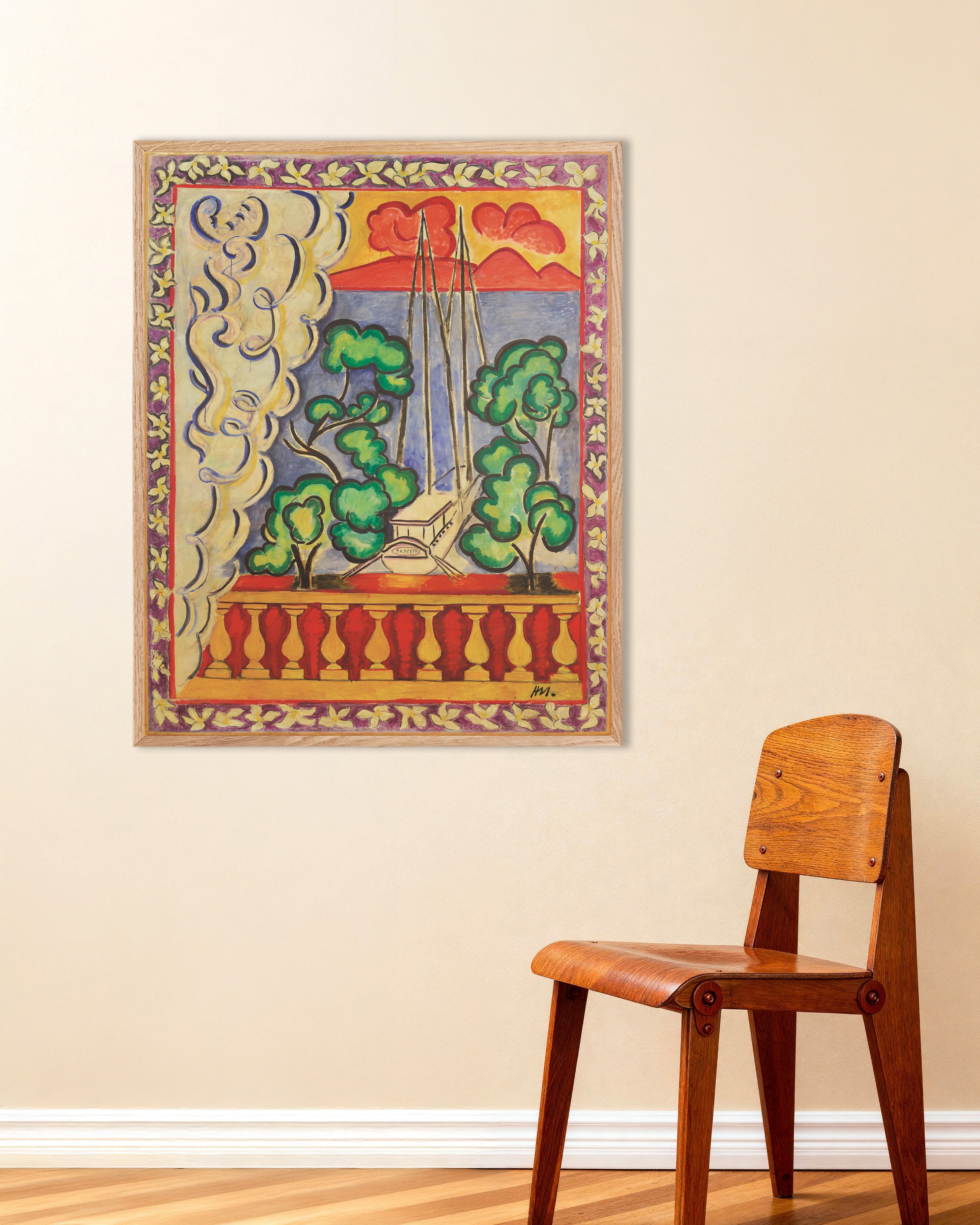 Poster of Window in Tahiti (1935) by Henri Matisse - Poster, with natural wooden frame