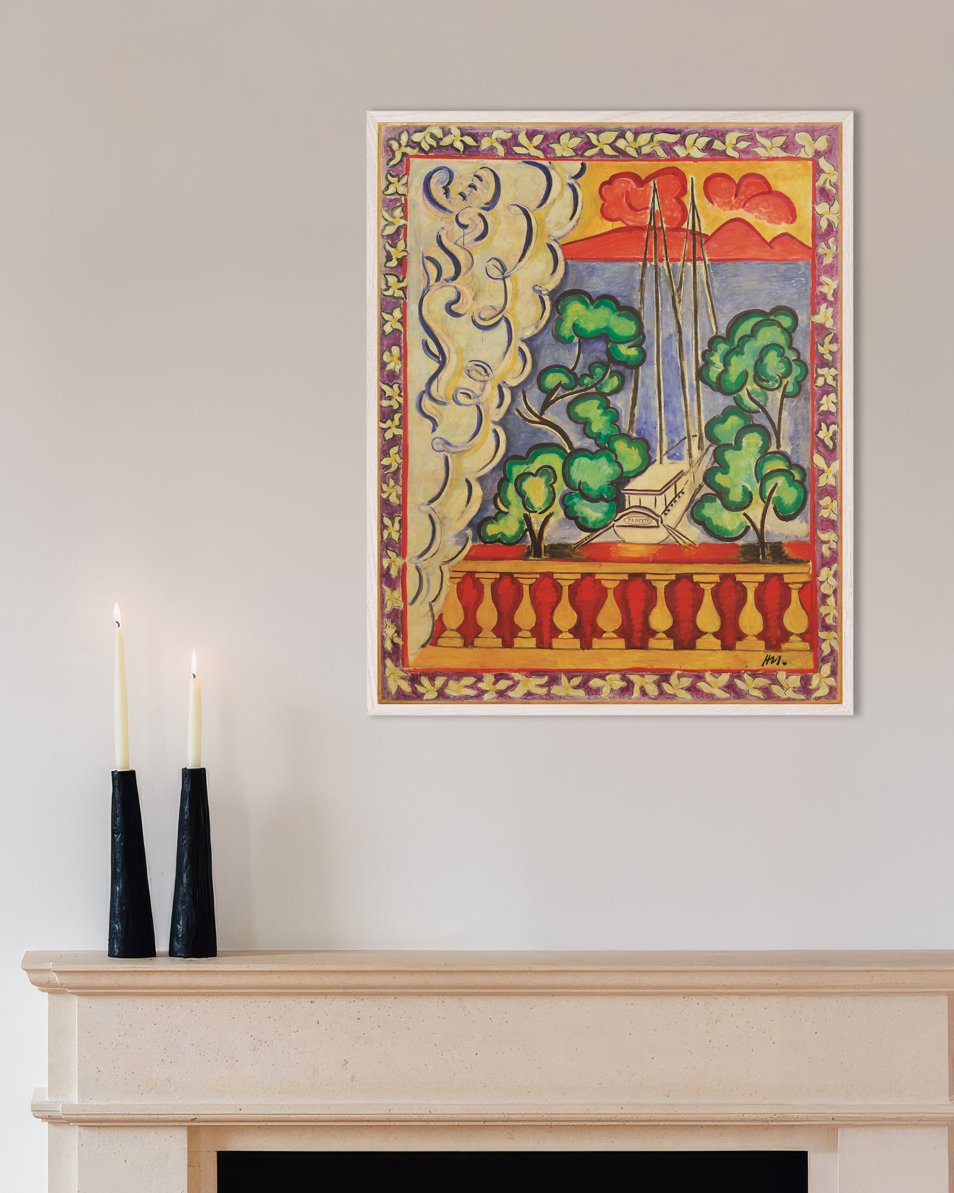 Poster of Window in Tahiti (1935) by Henri Matisse - Poster, with white wooden frame