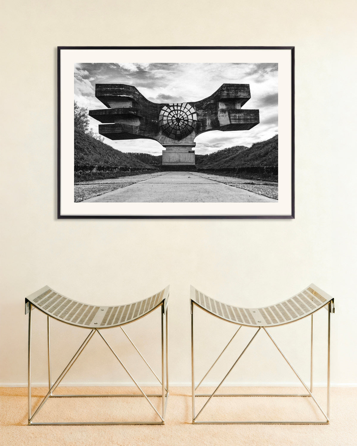 Poster of Winged Monument at the End of the Road, with metal frame