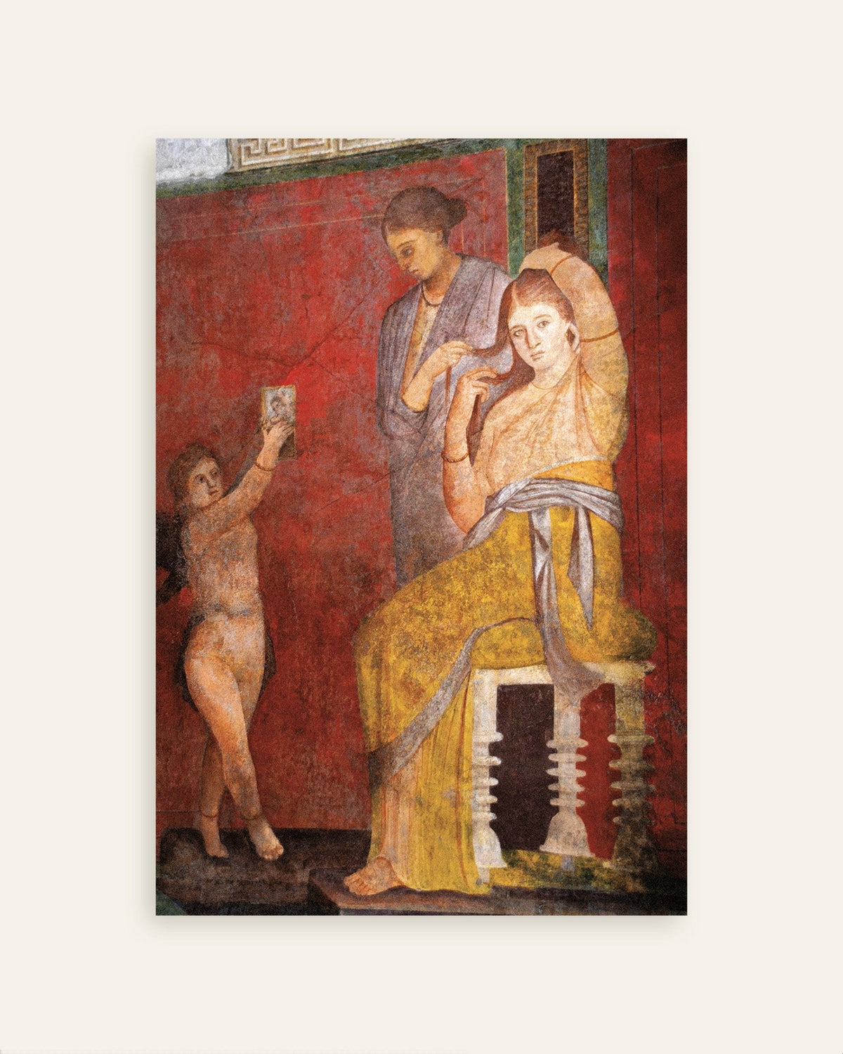 Woman having her hair done fresco poster from the Villa of the Mysteries