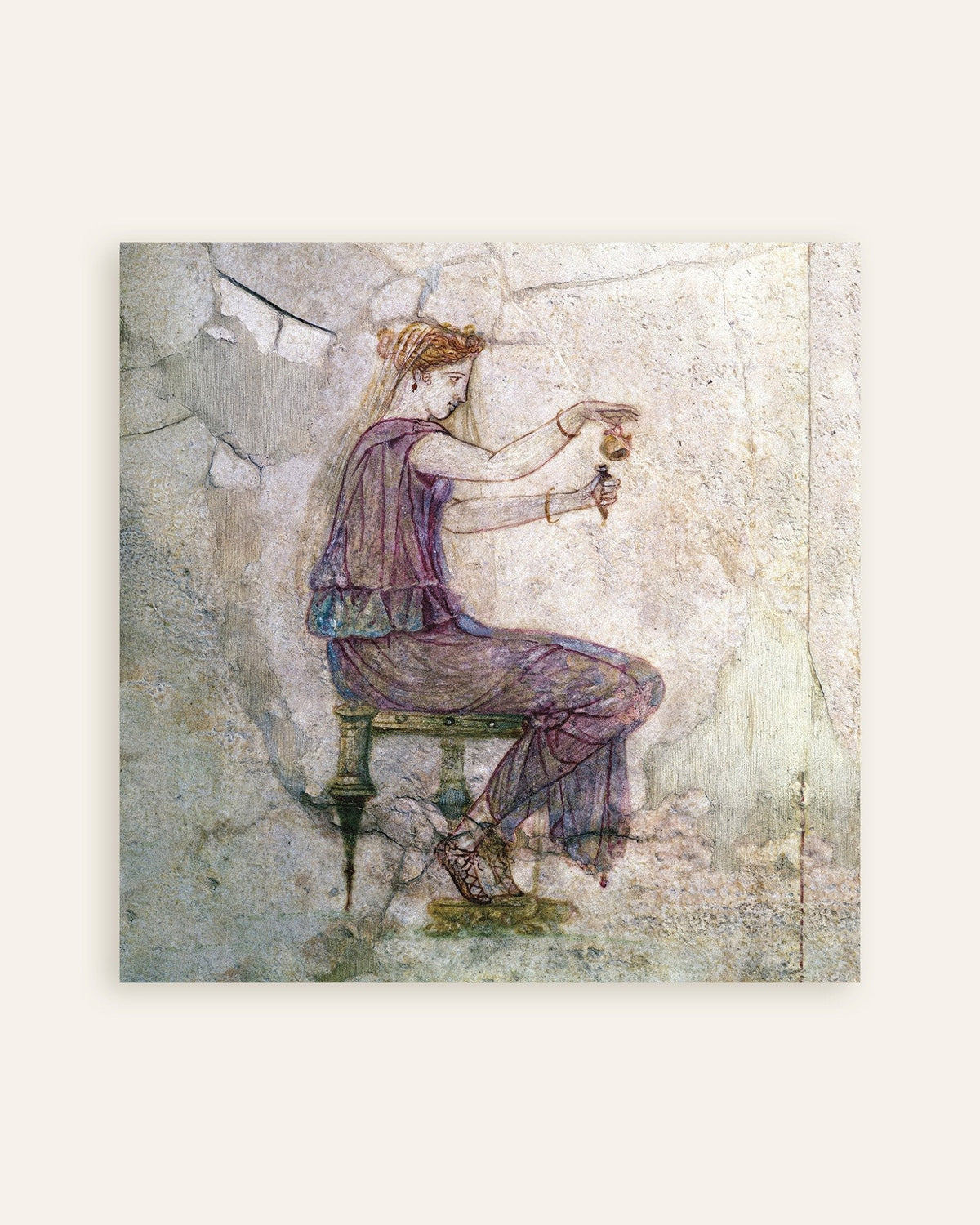 Woman pouring perfume Roman fresco poster