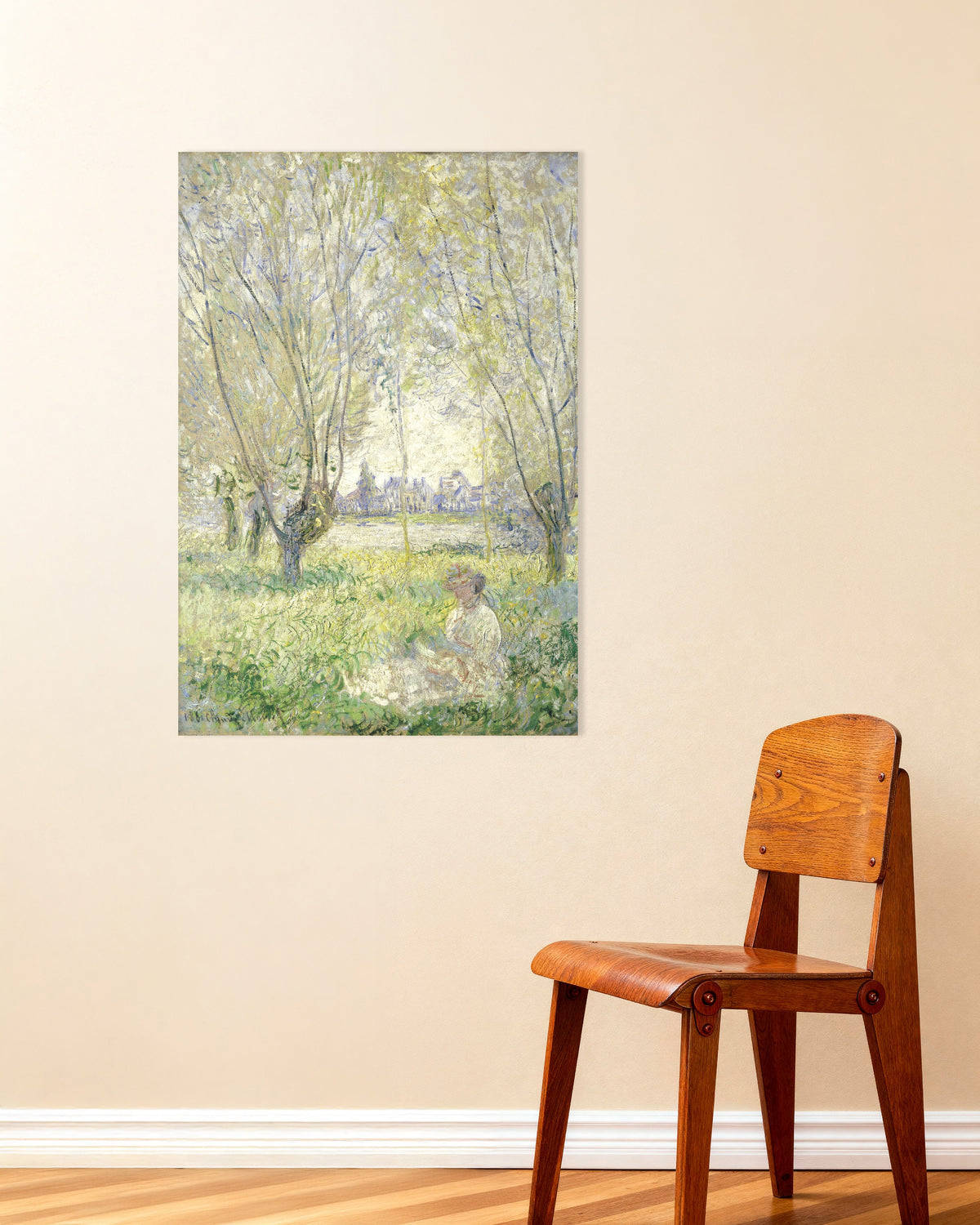 Poster of Woman Seated under the Willows (1880) by Claude Monet