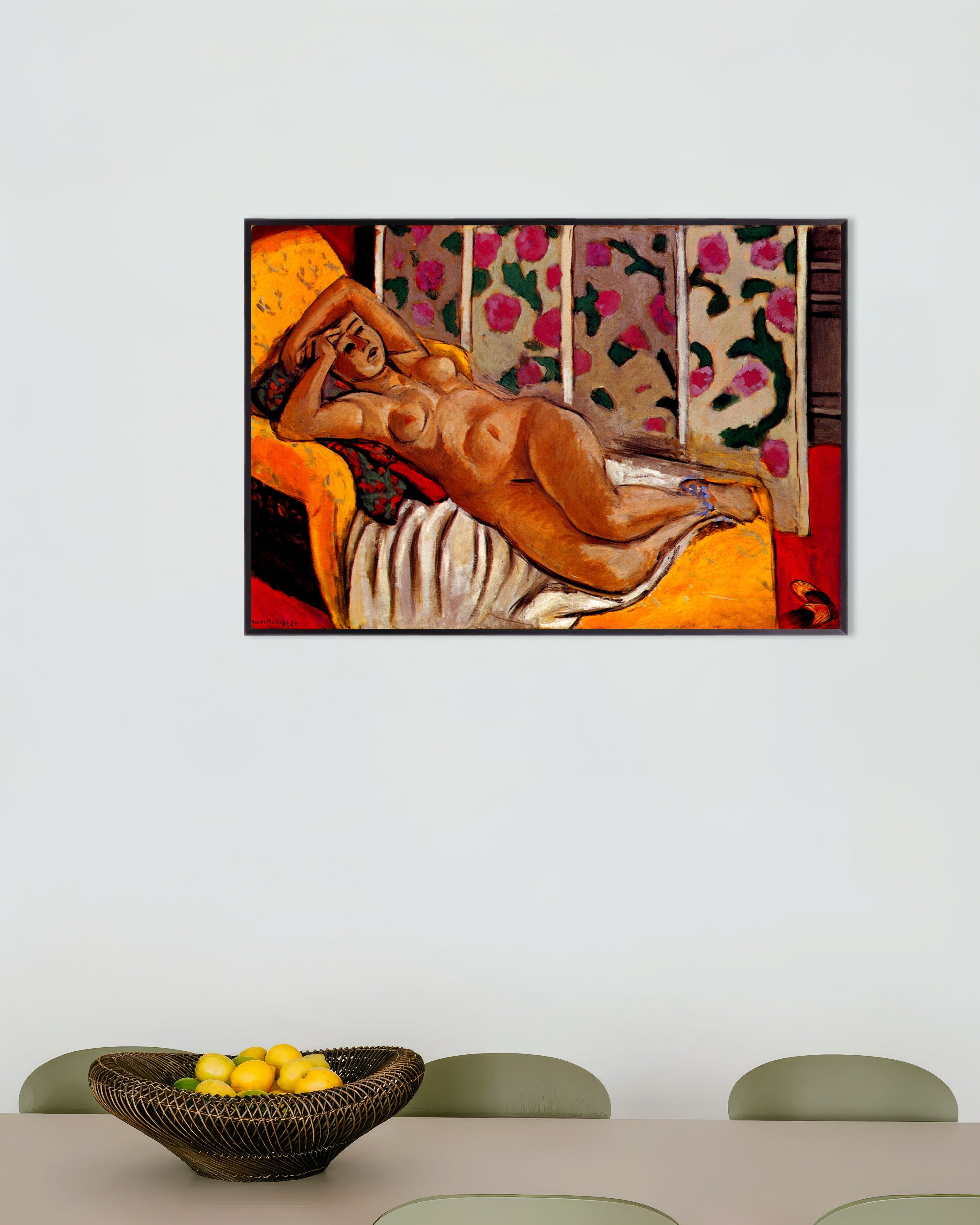 Poster of Yellow odalisque (1926) by Henri Matisse, with metal frame