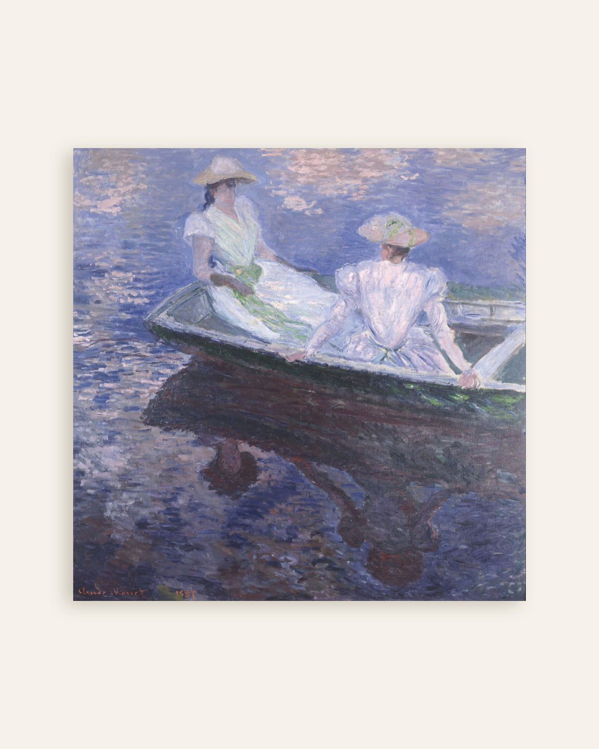 Poster of Young Girls in a Boat (1887) by Claude Monet, thumbnail